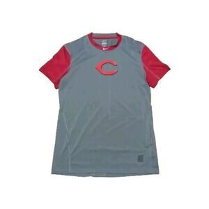 Nike Pro Combat Cincinnati Reds Short Sleeve T Shirt Dri Fit Gray Men's Medium